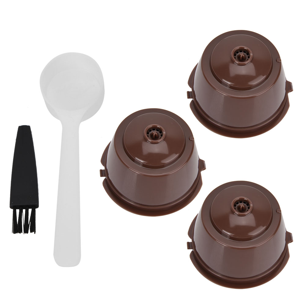Set Mit 3 Wiederbefüllbaren Kaffeekapseln Inklusive Filter Und Pinsellöffel