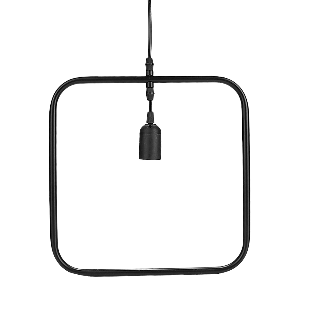 Moderne Geometrische Pendelleuchte E27 Led-lampe Schwarzes Eisengestell 220v Für Esszimmer Und Bar (quadratisch)