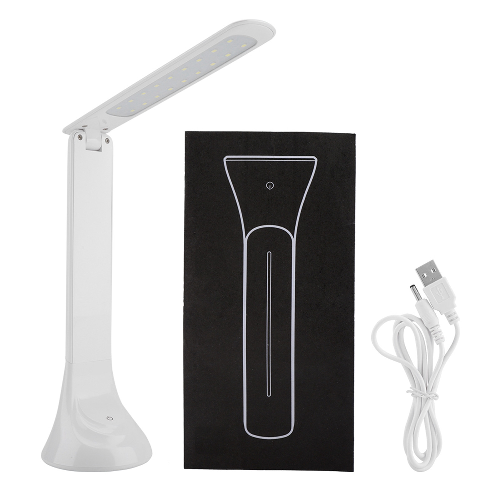 Wiederaufladbare, Faltbare Led-schreibtischlampe Mit Stabilem, Rutschfestem Fuß, 18 Weißen 2835-leds, Wasserdichtem Abs-gehäuse, 3 Berührungsempfindlichen Helligkeitsstufen, 5 V Dc, 4,5 W, 25 X 18 Cm,