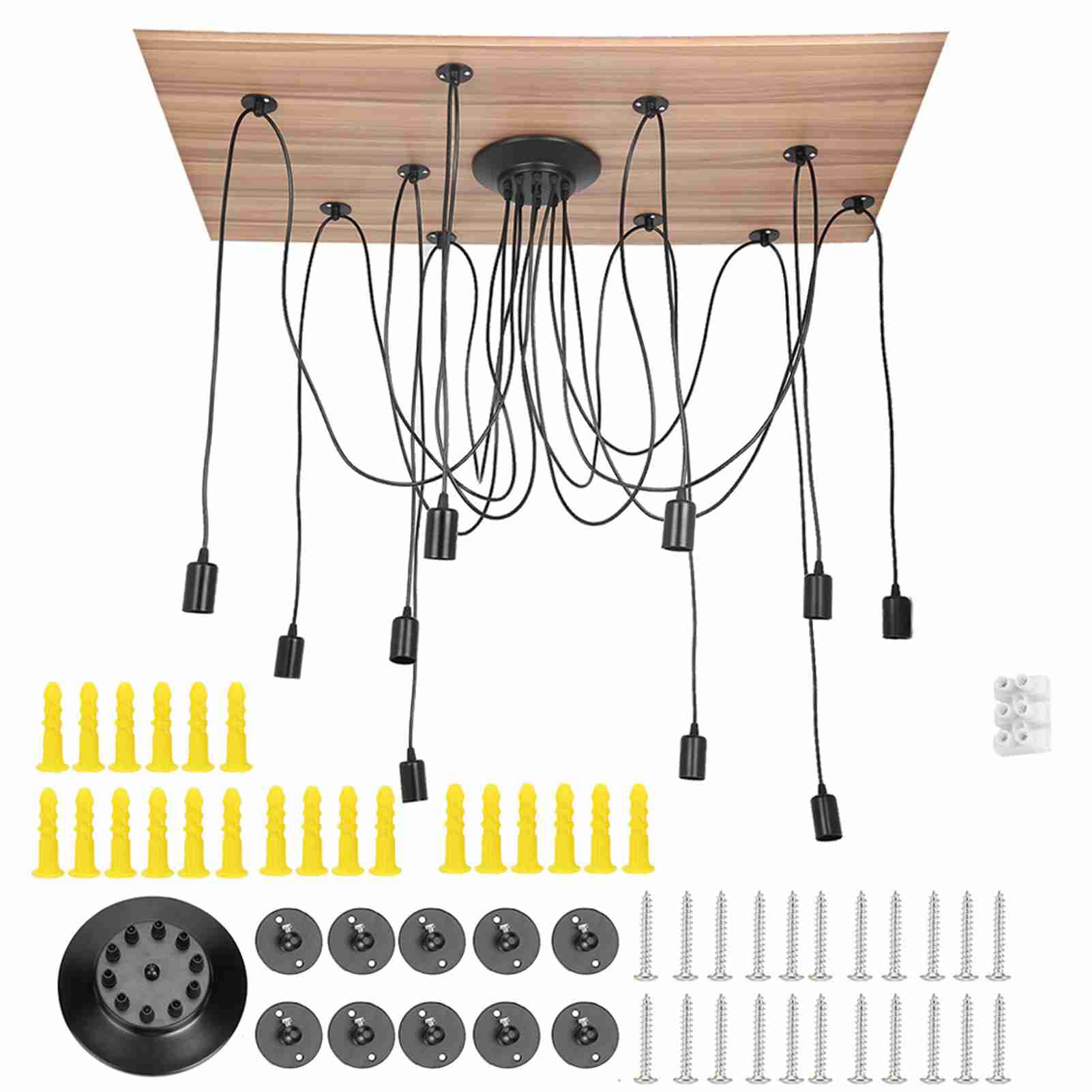 E27 Pendelleuchte 110-220v 10 Glühbirnen Moderne Pendelleuchte Aus Eisen Für Zuhause Café Bar Flur