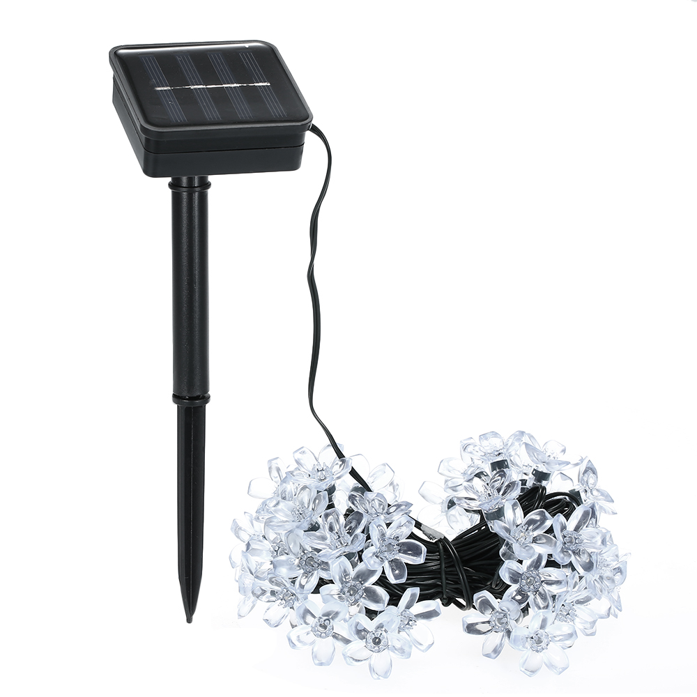 M Lange Solar-lichterkette, 50 Leds, Pfirsichblüten-design, 8 Modi, Warmweiß, Für Partys, Garten Und Heimdekoration