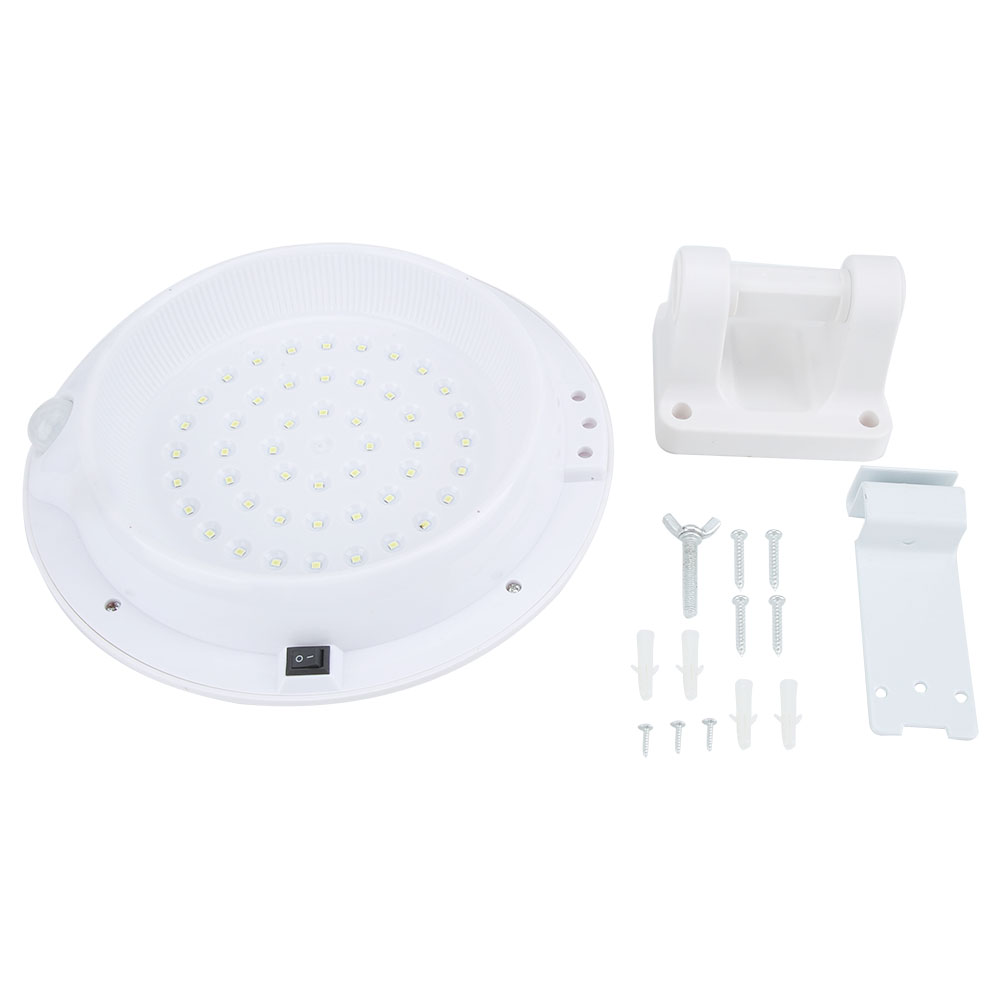 Solar-wandleuchte Für Den Außenbereich Mit Bewegungsmelder, 48 Leds, Ip65 Wasserdicht, Für Garten Oder Hof, Abs, Weißes Licht