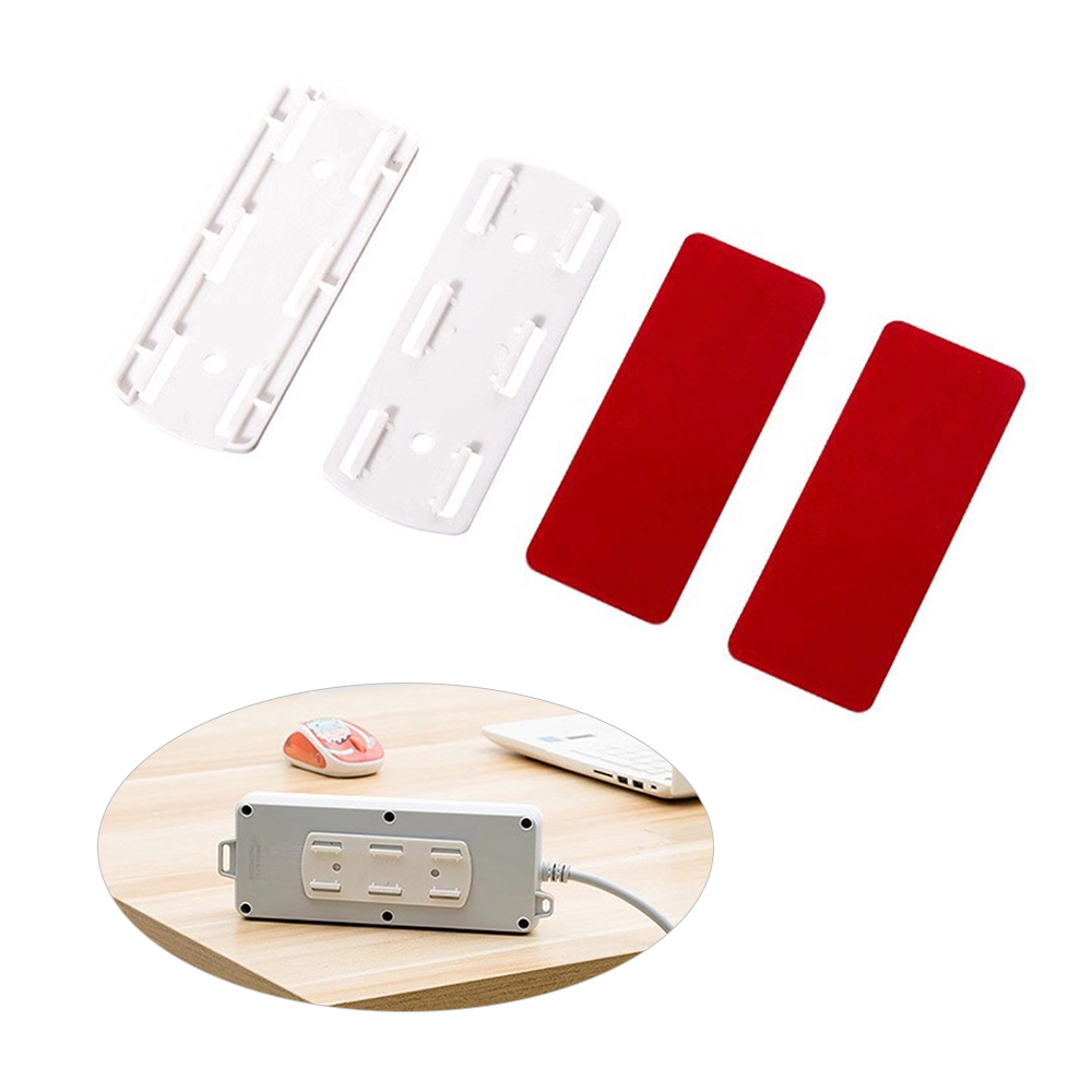 Selbstklebender Steckdosenleistenhalter, Kein Bohren Erforderlich, Wand- Oder Schreibtisch-organizer, 102 X 40 Mm, Weiß, 1 Stück