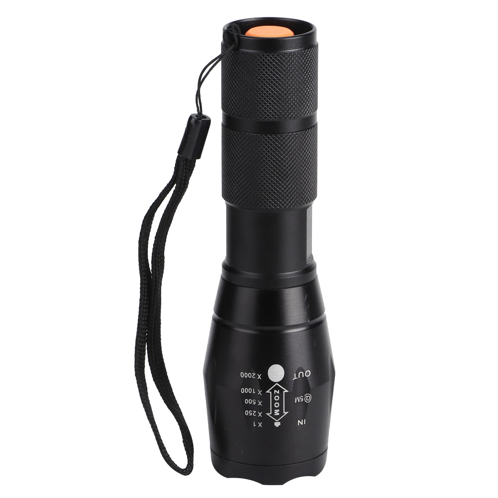 Rgbw-led-taschenlampe Mit 4 Farben (weiß, Blau, Grün, Rot) – Diebstahlsicher, Wasserdicht (ip6), Schwarzes Aluminium – Für Camping, Wandern Und Jagen