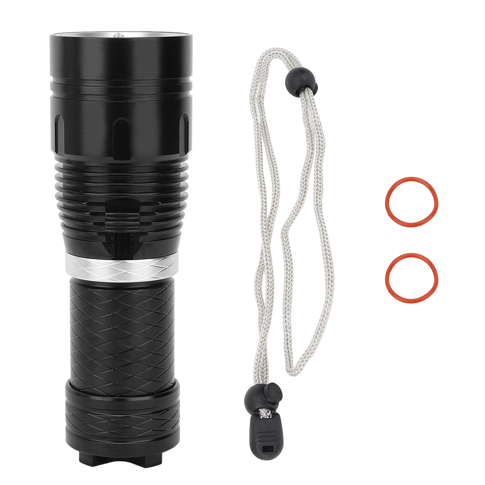 Schwarze Led-unterwassertauchlampe L2 Aus Aluminium Mit Stufenloser Dimmfunktion, Wasserdicht Für Camping