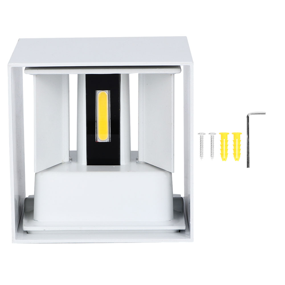 Led-wandleuchte Für Den Außenbereich, Wasserdicht (ip65), Quadratisches Aluminium, 86–265 V, 3000–3200 K Weißes Licht, 6 W, Für Hof Und Flur