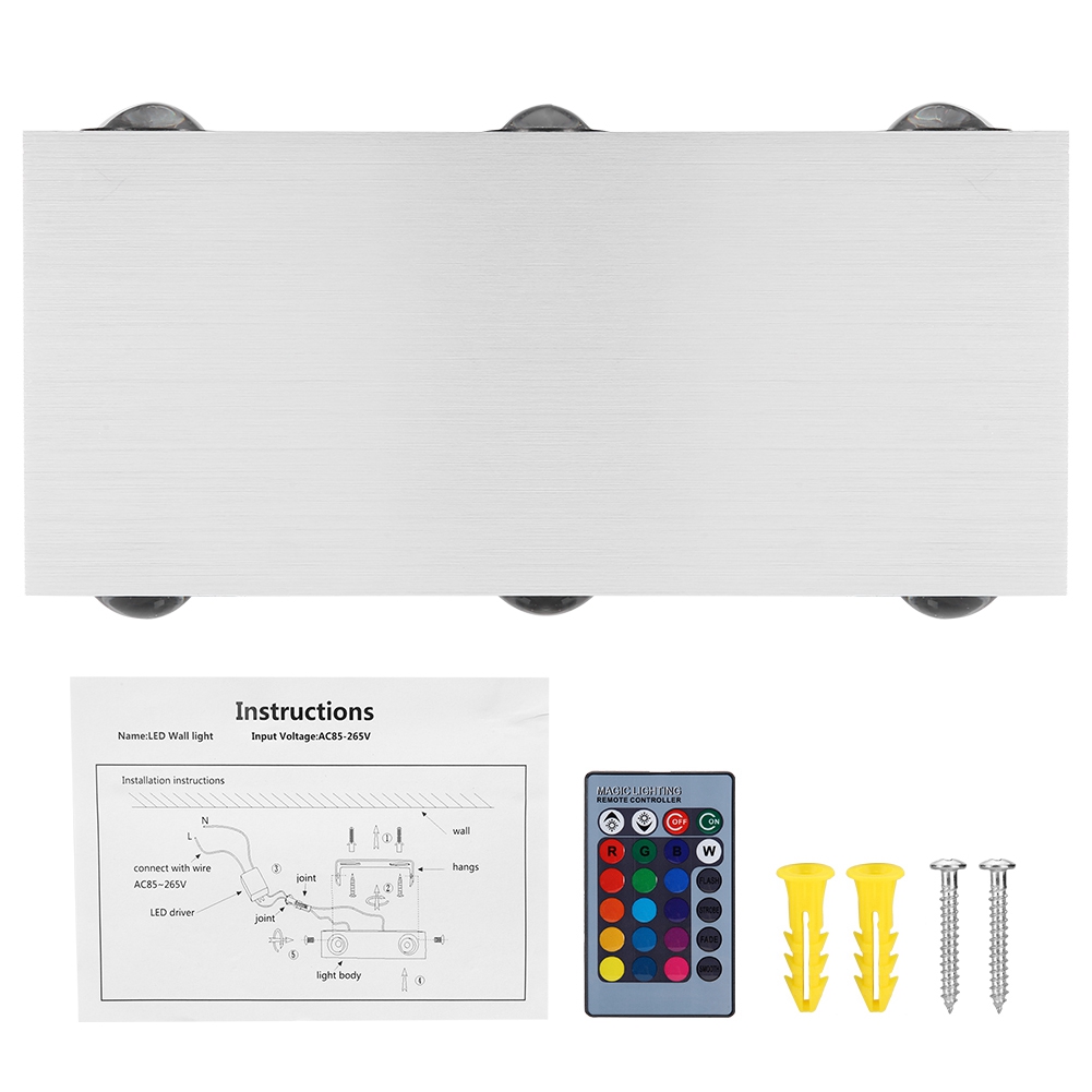 Rgb-led-wandleuchte, Aluminium, Wasserdicht (ip67), Rechteckig, Für Die Schlafzimmergestaltung, 6 W