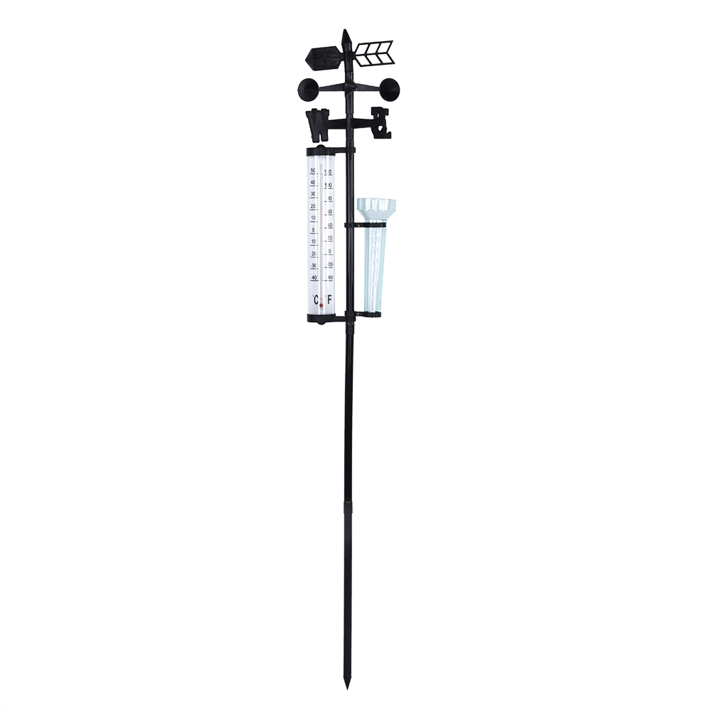 3-in-1-gartenwetterstation Mit Thermometer, Regenmesser Und Windanzeige