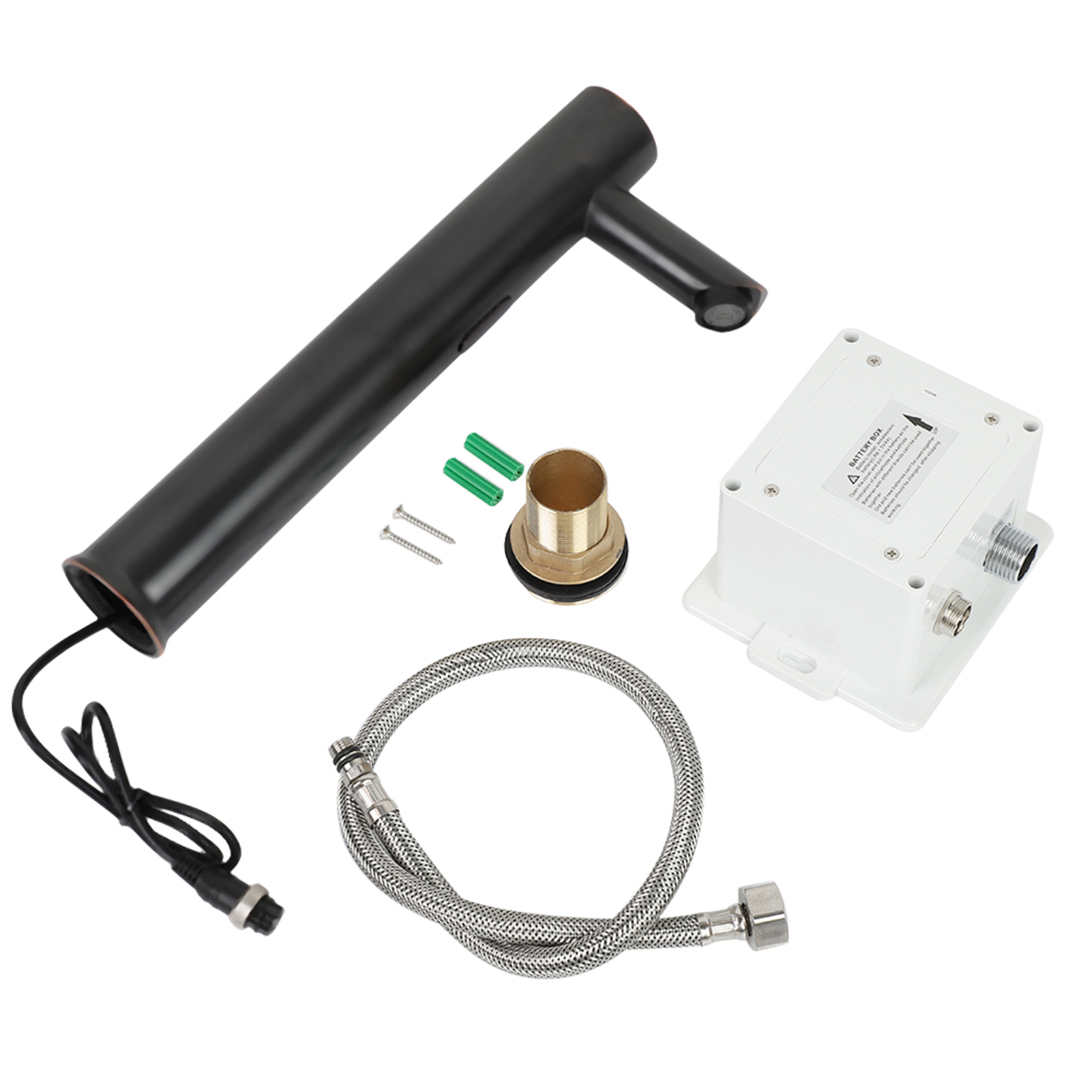Berührungslose, Automatische Sensor-waschtischarmatur, Schwarzes Messing, G1/2, 310 Mm, Aa-batterien