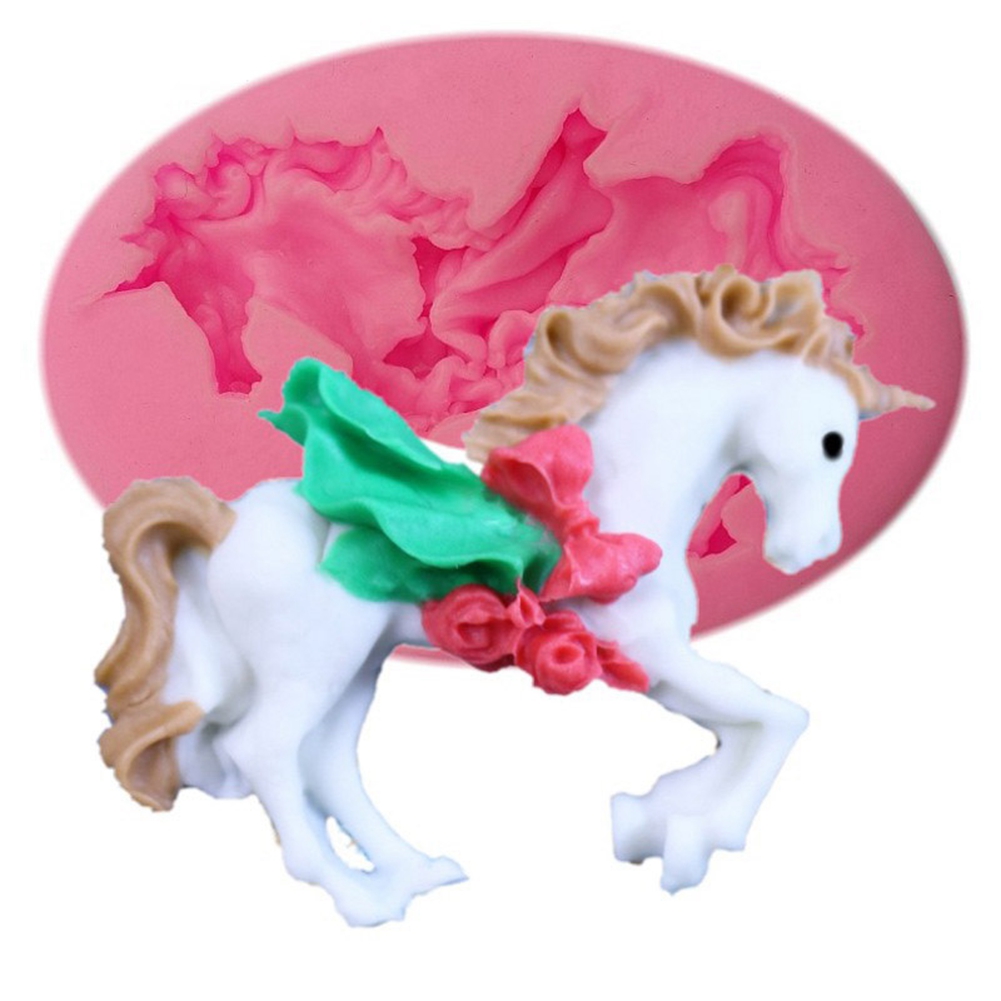 Silikon-kuchenform Mit Einhornmotiv, Selbstgemachtes Dekorationszubehör Zum Backen Von Zuckerpaste-muffins Und Desserts 02