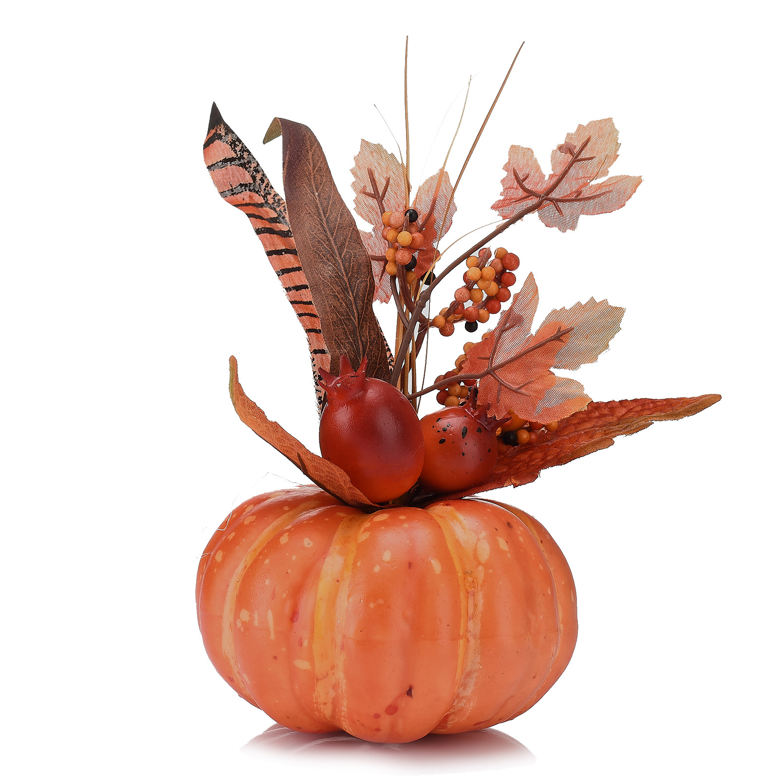 Realistischer Künstlicher Granatapfel, Kürbisdekoration Mit Ahornblatt, 15 Cm Große Fotorequisite Aus Schaumstoff