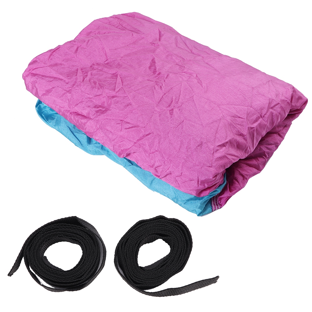 Tragbare Camping-reisehängematte, Doppelhängebett Mit Baumgurt (hellblau-rosa)