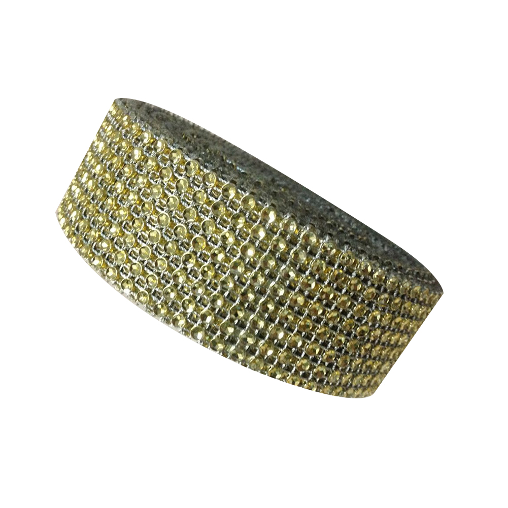 Strass-netzklebeband, 8 Reihen, Goldfarben, Für Hochzeits-, Heim- Und Partydekorationen, 4 Cm X 10 Yards