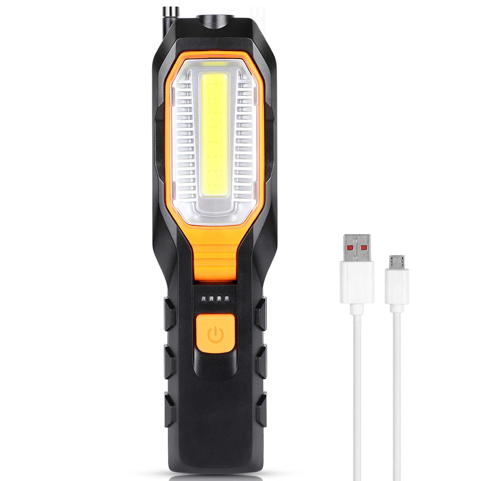 Wiederaufladbare Cob-arbeitsleuchte Mit Usb-anschluss, Verstellbarer Led Und Magnethaken Für Reparaturen
