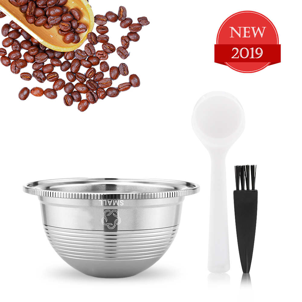 Kaffeekapsel Aus Edelstahl, Kompatibel Mit Vertuoline, 70 Ml Wiederverwendbares, Nachfüllbares Kaffeefilterset Mit 8 Ml Löffel Und Pinsel Für Nespresso Vertuoline Gca1 Delonghi Env135