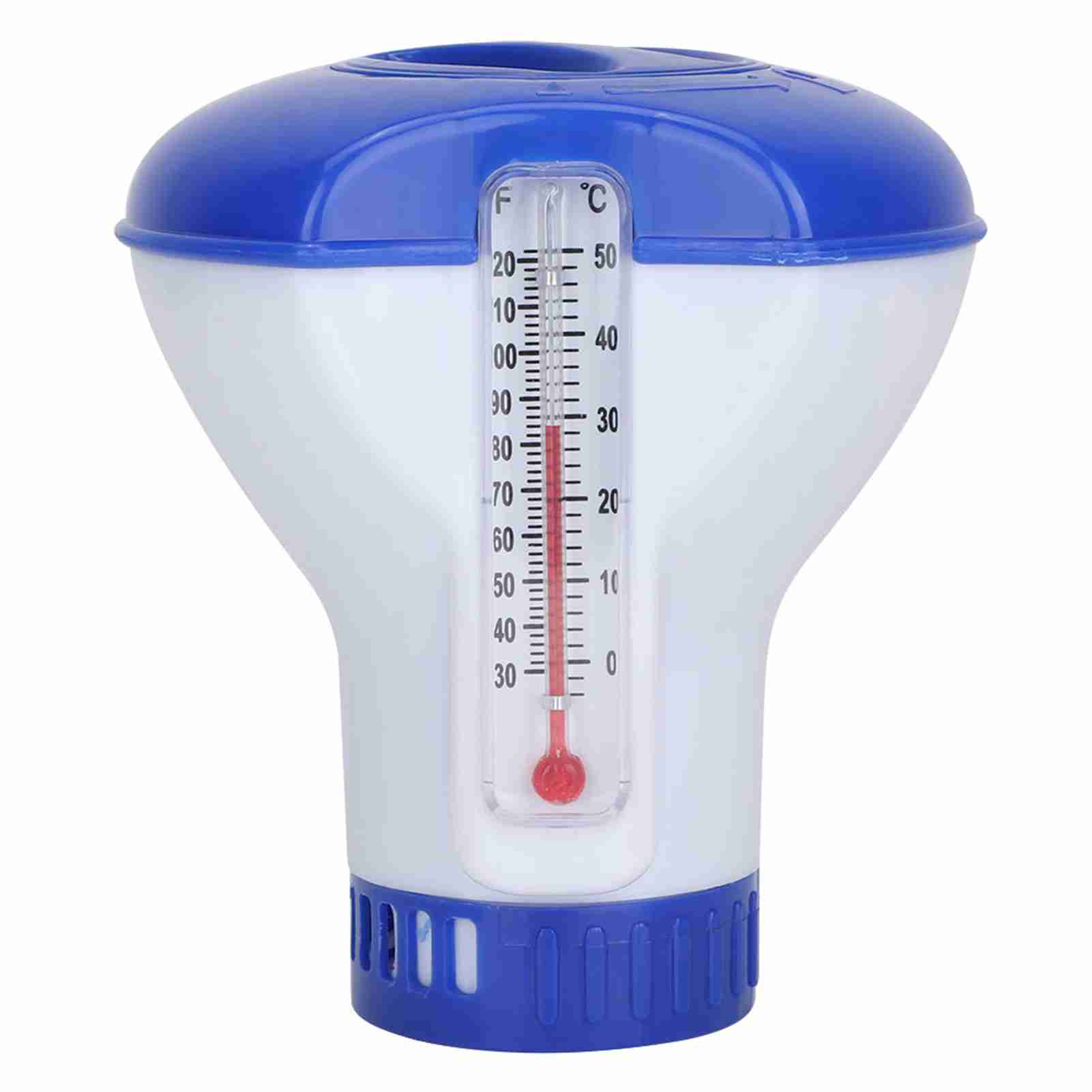 Schwimmender Chlorspender Für Schwimmbäder Mit Thermometer Für 1,5-zoll-tabletten, Geeignet Für Eingelassene Pools, Whirlpools, Spas Und Aufstell-massagebecken, Abs, 12 Cm, 85,6 G