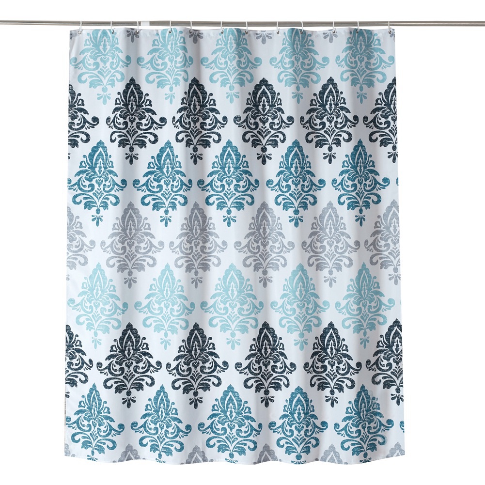 Wasserdichter Duschvorhang Aus Polyester Mit Gestreiftem Farbmuster Und 12 Ösen (s 180x180 Cm)