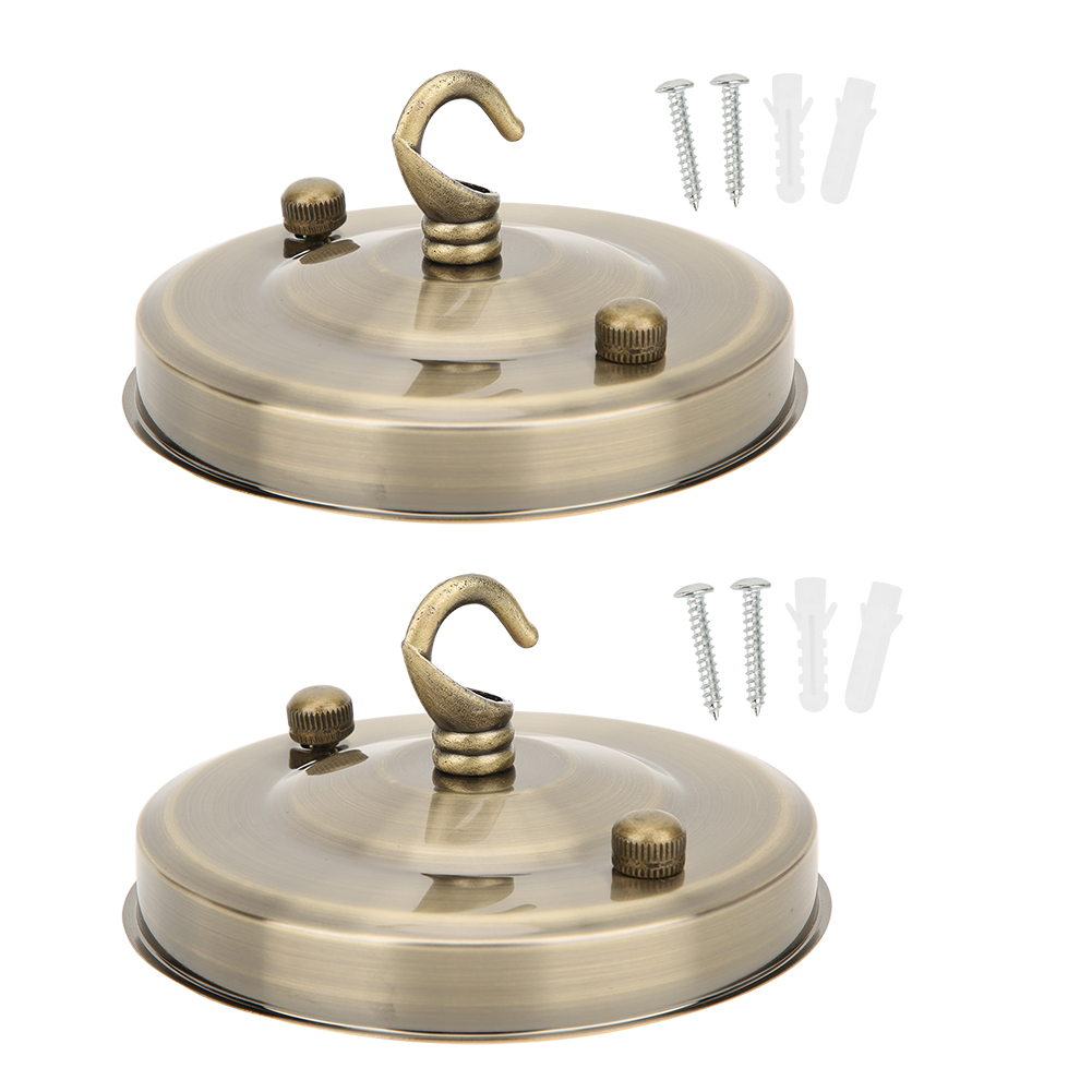 2 Stück Eisen-aufhängeplattenhalterung Für Kronleuchter, Deckenhaken, Lampenschirm, Bronze