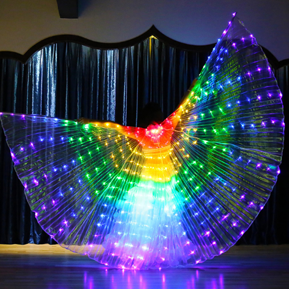 Led-leuchtschal, Fluoreszierendes Bauchtanzaccessoire, 145 Cm, Passend Für Körpergrößen Von 160–178 Cm, Mehrfarbig