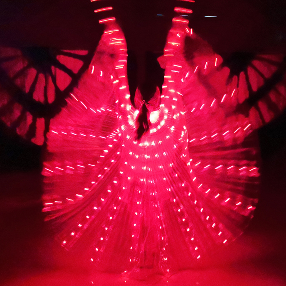 Led-beleuchteter Schal, Neon-bauchtanz-accessoire, 145 Cm Lang, Passend Für Körpergrößen Von 160–178 Cm, Rot, Mit Ausziehbarem Stab