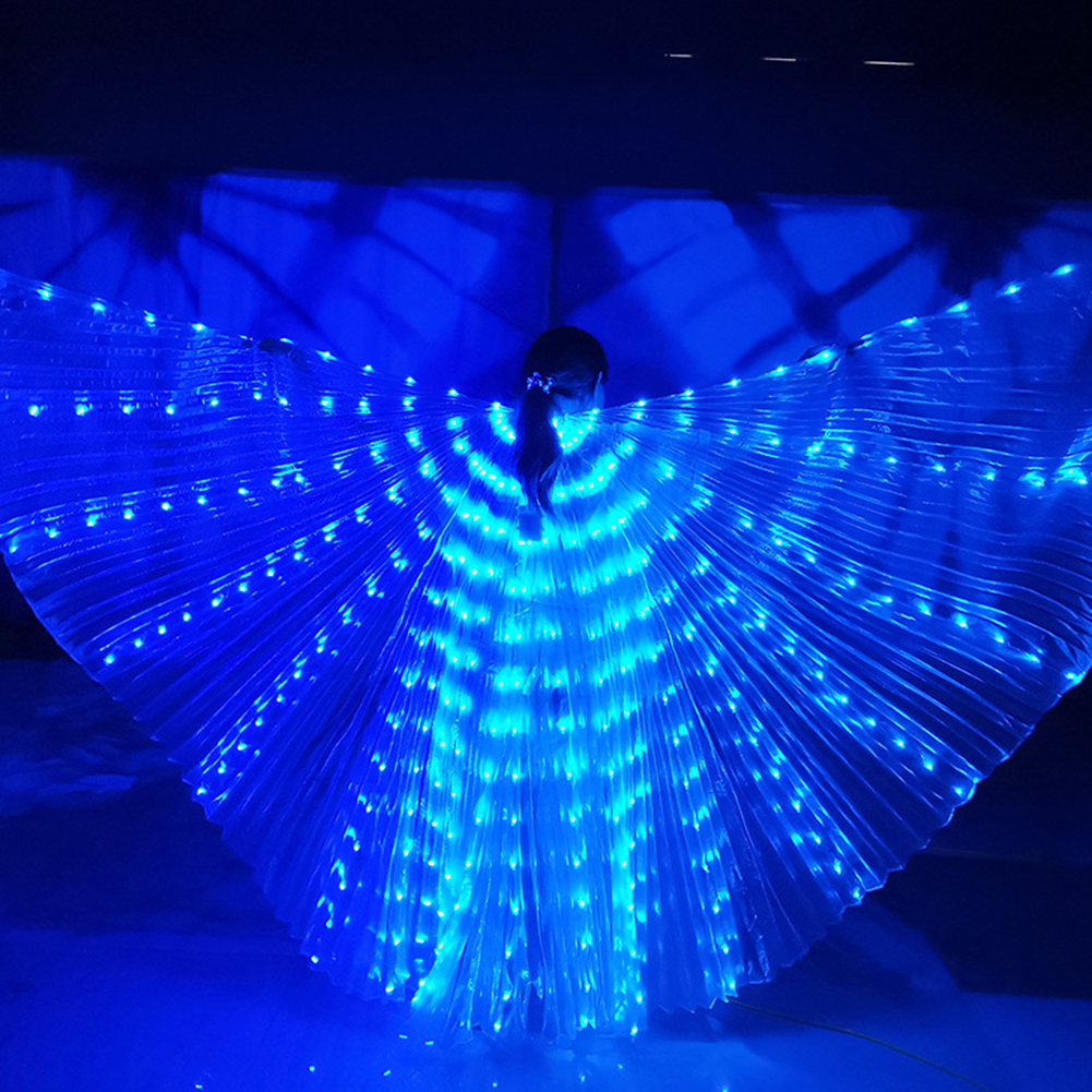 Led-leuchtschal, Fluoreszierendes Bauchtanzaccessoire, 145 Cm, Für Eine Körpergröße Von 160–178 Cm, Blau, Mit Ausziehbarem Stab
