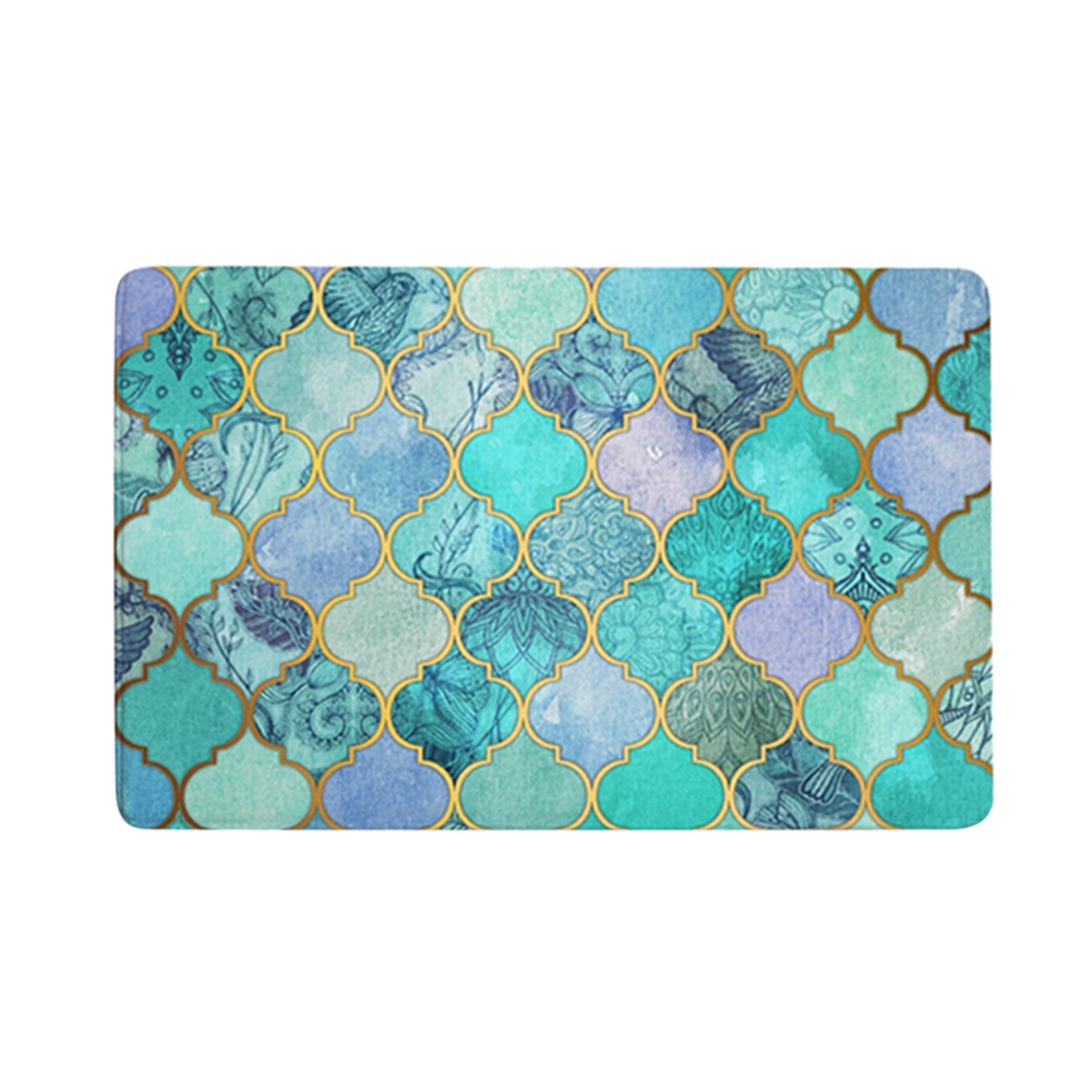 Rutschfeste, Saugfähige Flanellmatte Mit Geometrischem Muster Für Bad Und Küche, 50 X 80 Cm (nr. 2), 1 Stück