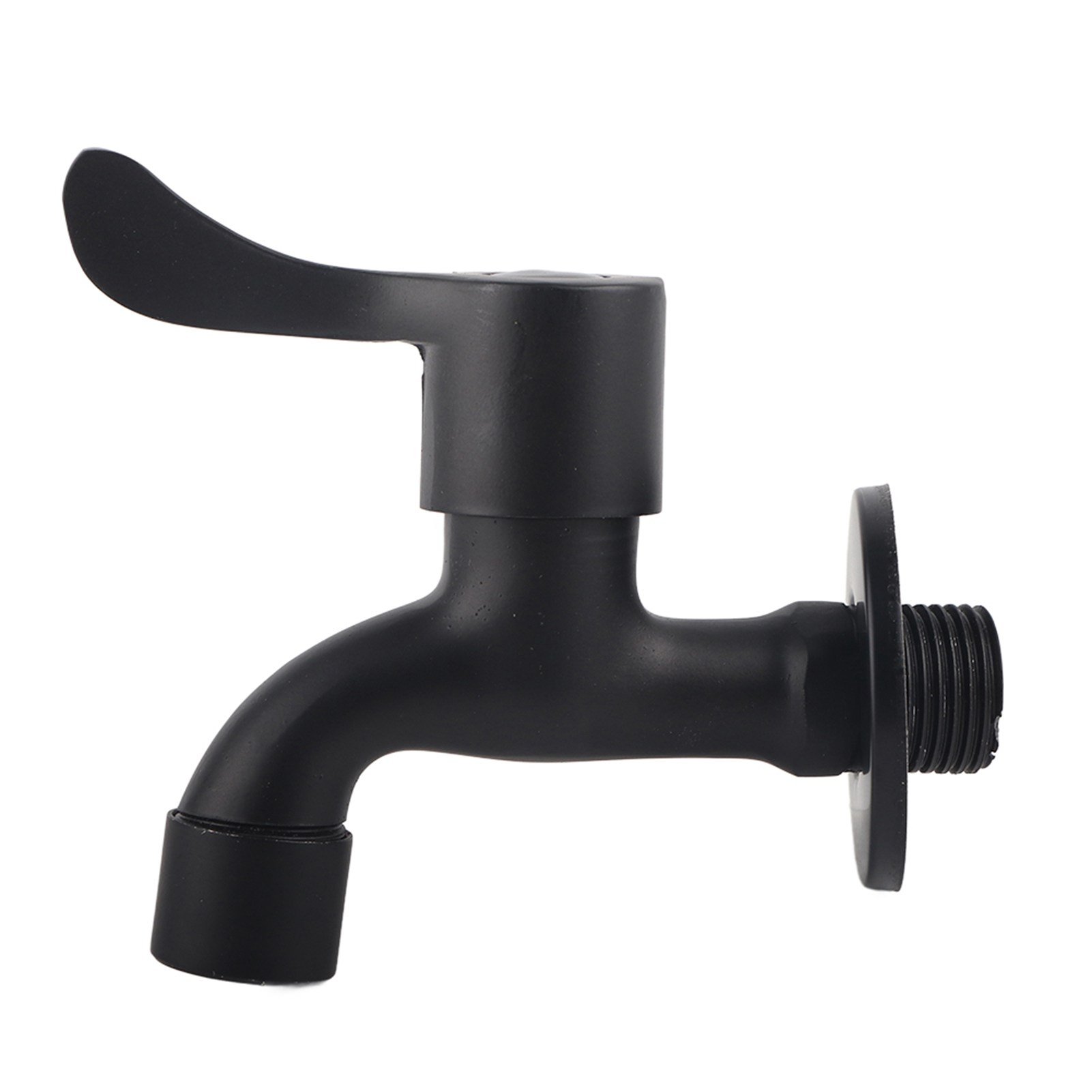 Schwarzer Wandwasserhahn Aus Edelstahl 304 Für Garten, Waschmaschine, Badezimmer (mit Wischmoppablage)