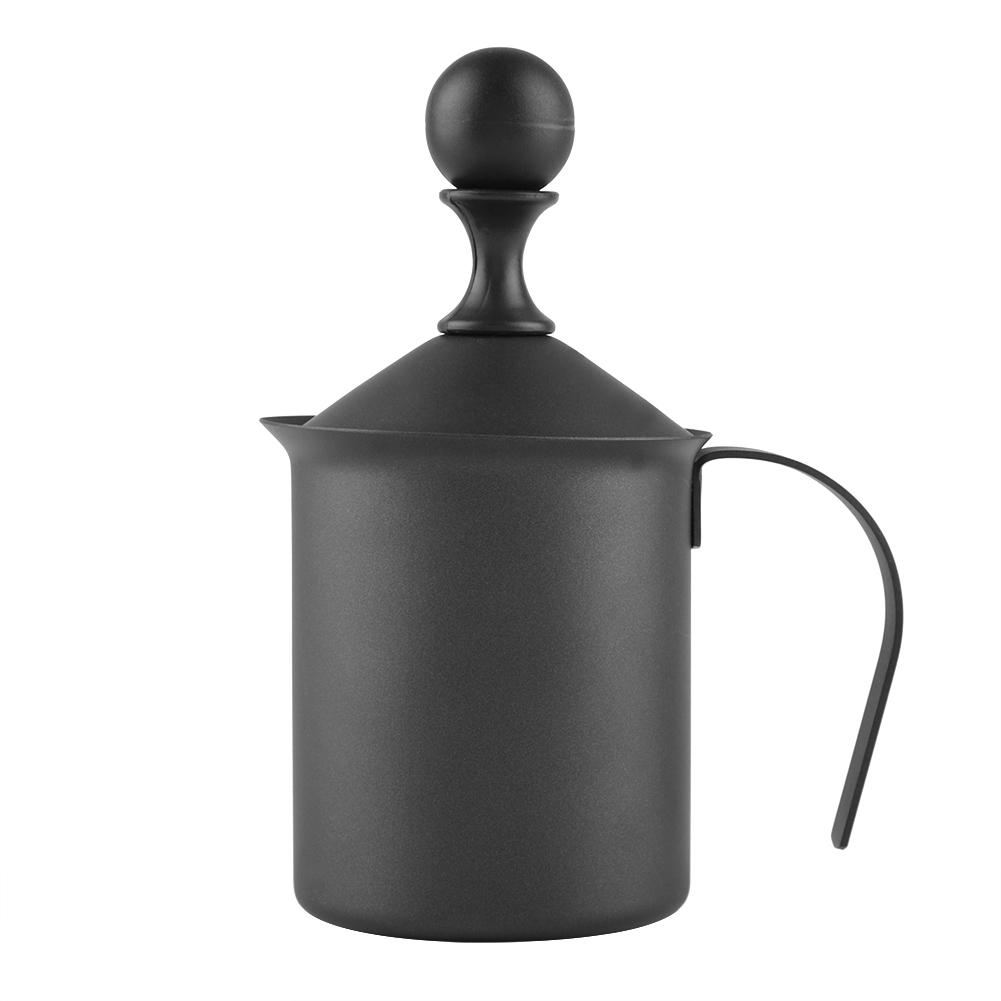Manueller 400-ml-milchabschäumer Aus Edelstahl Mit Doppelsieb Für Die Café-dekoration