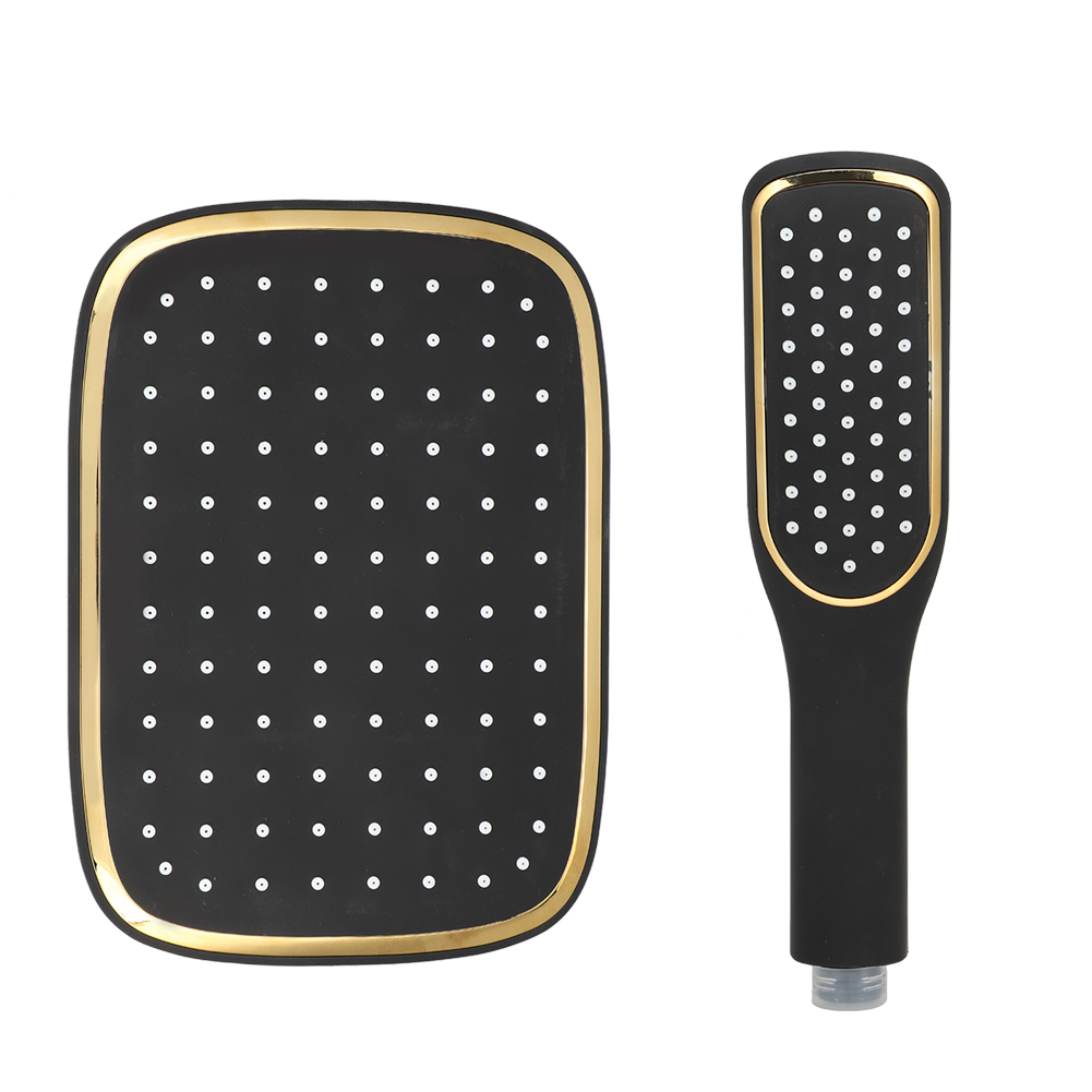 Schwarzes G1/2-zoll-decken- Und Handbrauseset Für Badezimmer, Duschkopfzubehör