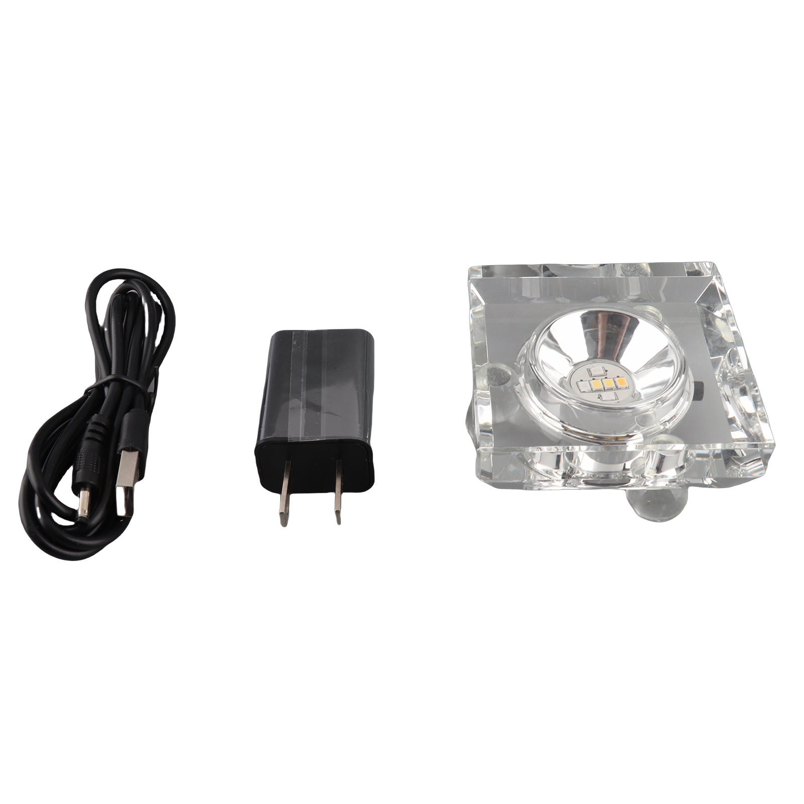 Mini-kristall-displayständer Mit 7-farbiger Led-beleuchtung Und Usb-kabel Für Die Heimdekoration