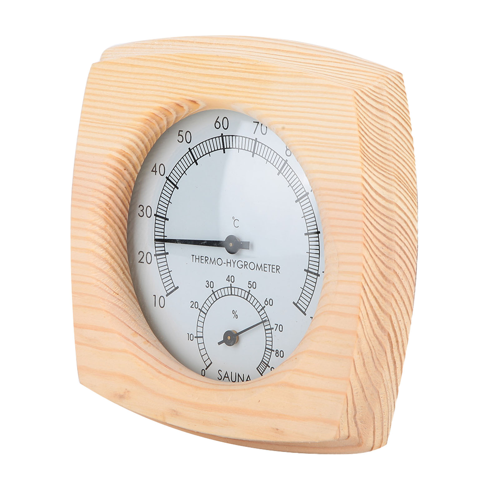 Saunathermometer Und Hygrometer Aus Fichtenholz Mit Temperatur- Und Feuchtigkeitsanzeige, 13,2 Cm Hoch, Für Sauna, Dampfbad Und Badezimmer