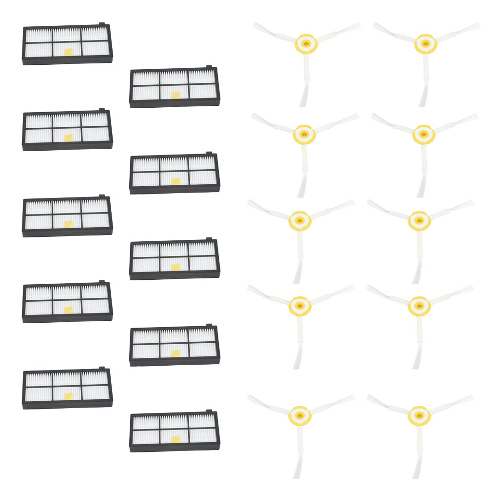 Zubehör Für Staubsauger: Filter Und Seitenbürsten, Kompatibel Mit Den Serien 8 Und 9 (850, 860, 861, 866, 870, 880, 890) Sowie Den Serien 900 (960 Und 980) Packung Mit 10 Filtern Und 10 Bürsten