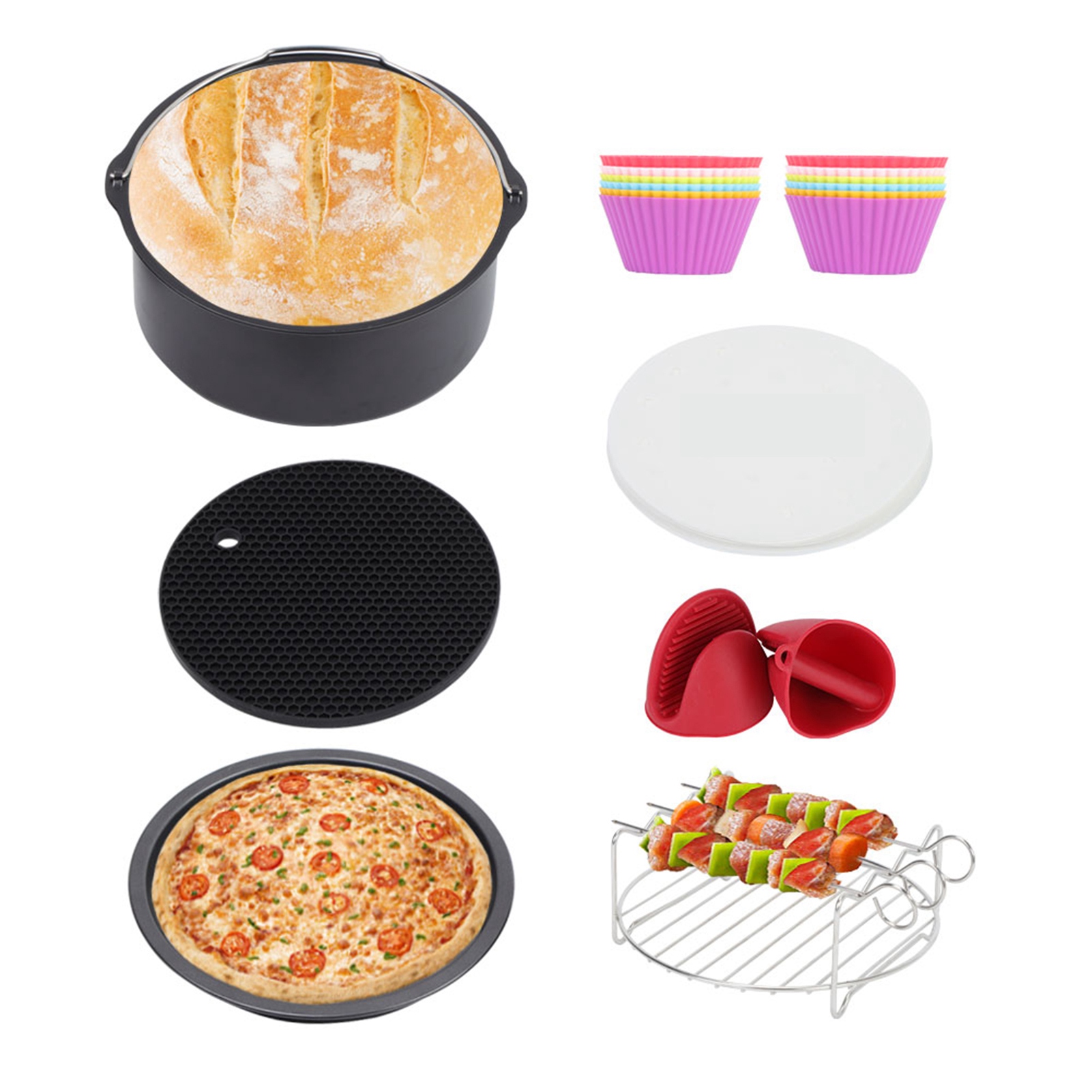 Zubehör Für Heißluftfritteusen, Xl Universal-set Kompatibel Mit Tower Duronic Und Philips (3,3 L), 7-8 Zoll Set