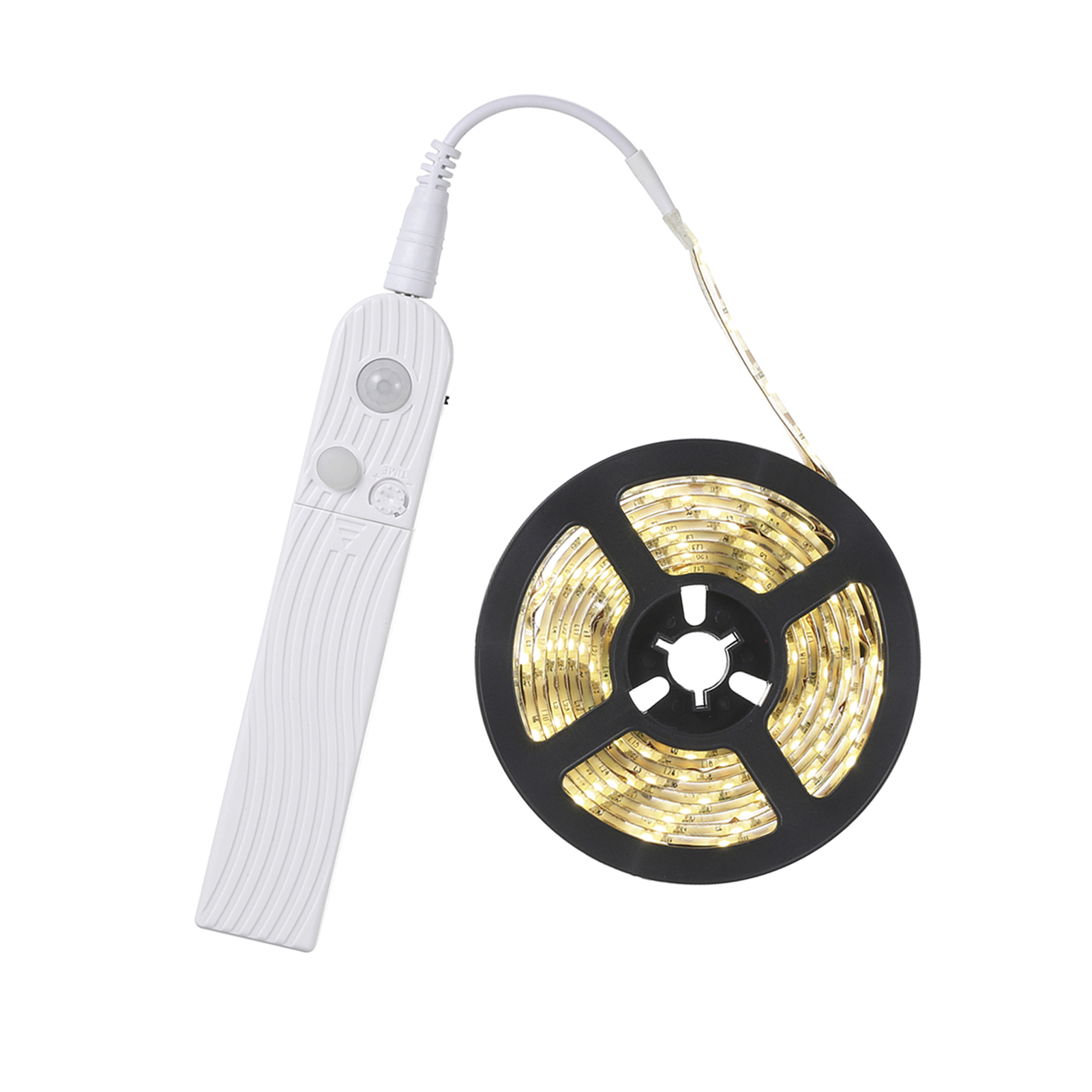 Meter Langer Led-streifen, 120 Leds, 3 W, Dc 5–6 V, Möbelleuchte, Betrieb Mit 4 Aaa-batterien Oder Usb-anschluss, Pir-infrarot-bewegungsmelder, Helligkeitsregelung, 3 Beleuchtungsmodi