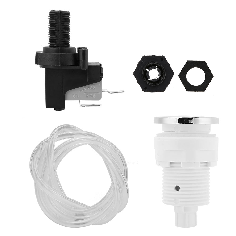 Selbstverriegelnder Pneumatischer Schalterknopf Mit 1 M Pvc-luftschlauch Und Mikroschalter Für Whirlpool, Badewanne Und Mülleimer