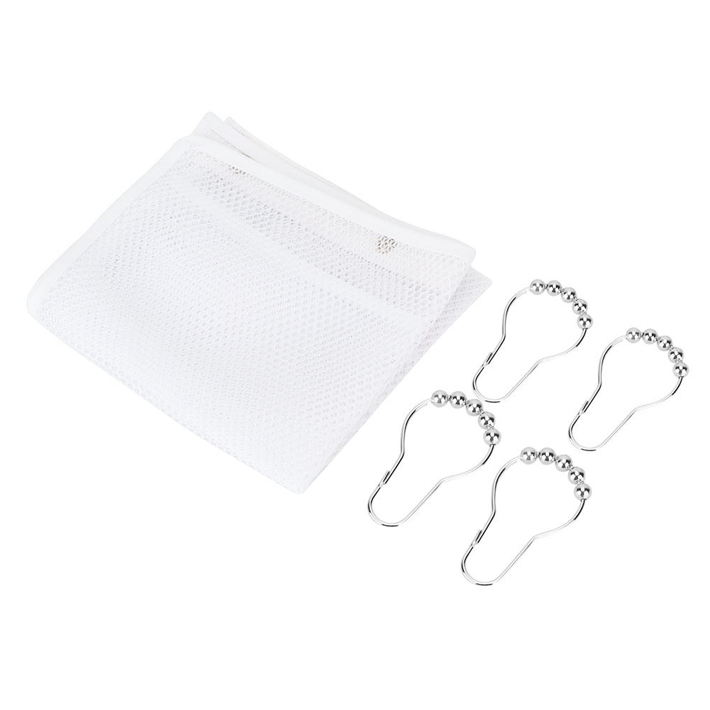 Hängender Duschorganizer Aus Netzgewebe Mit Großen Taschen, Aufbewahrungstasche Für Badezimmeraccessoires (mit Haken), 60 X 33 Cm, 1 Organizer + 4 Haken