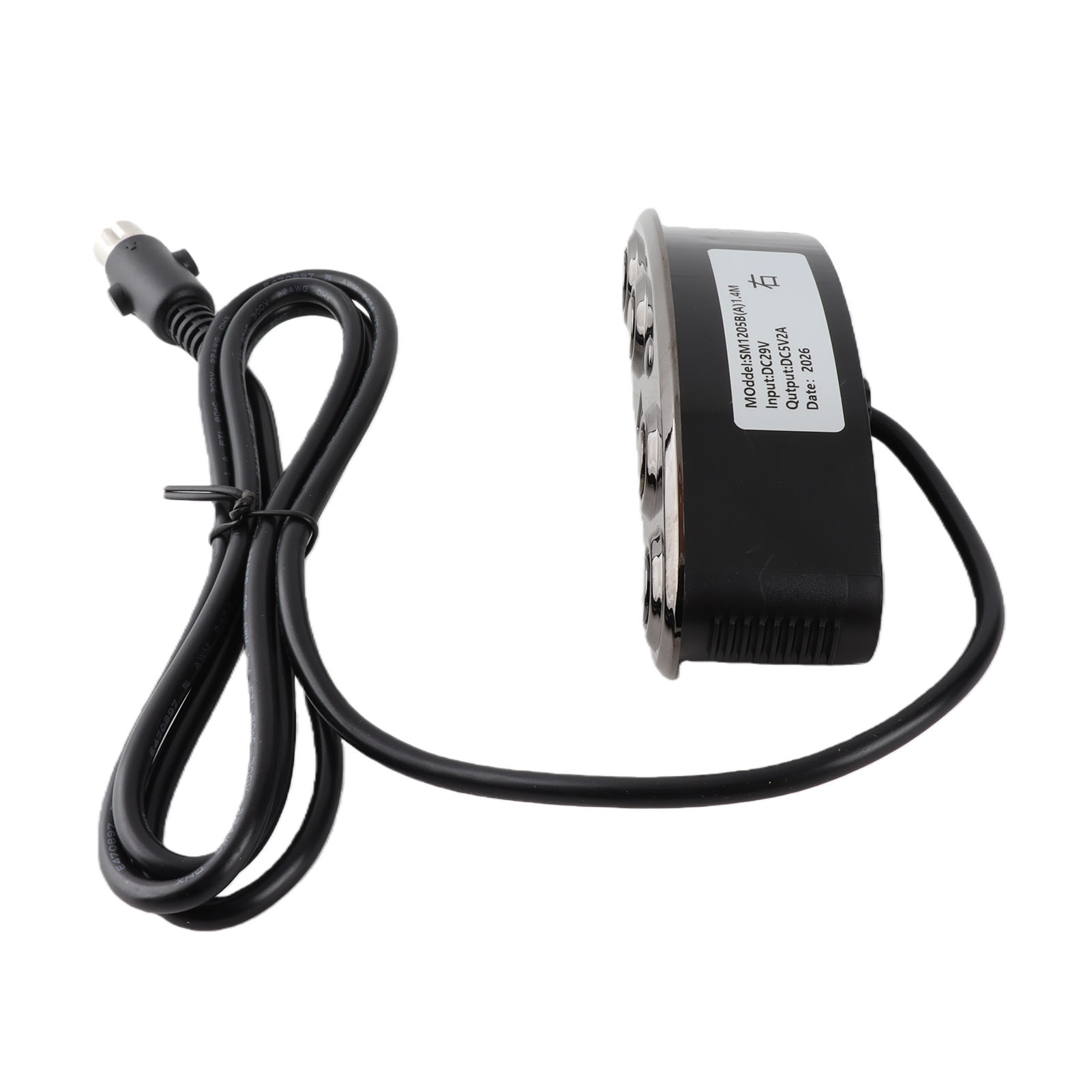 Ausziehbarer Usb-stecker Mit Chrom-verchromung Für Sofas, 5 Tasten, 1 A, 22 Awg, 1,8 M, Schwarzes Abs, Sm1205b(a)