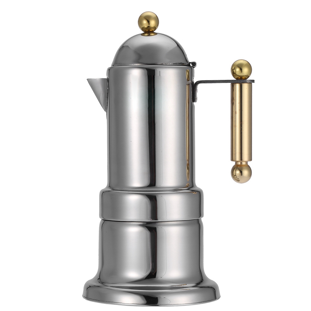 Espressokanne Aus Edelstahl Mit Sicherheitsventil, 200 Ml, Für Induktions- Und Offene Kochfelder