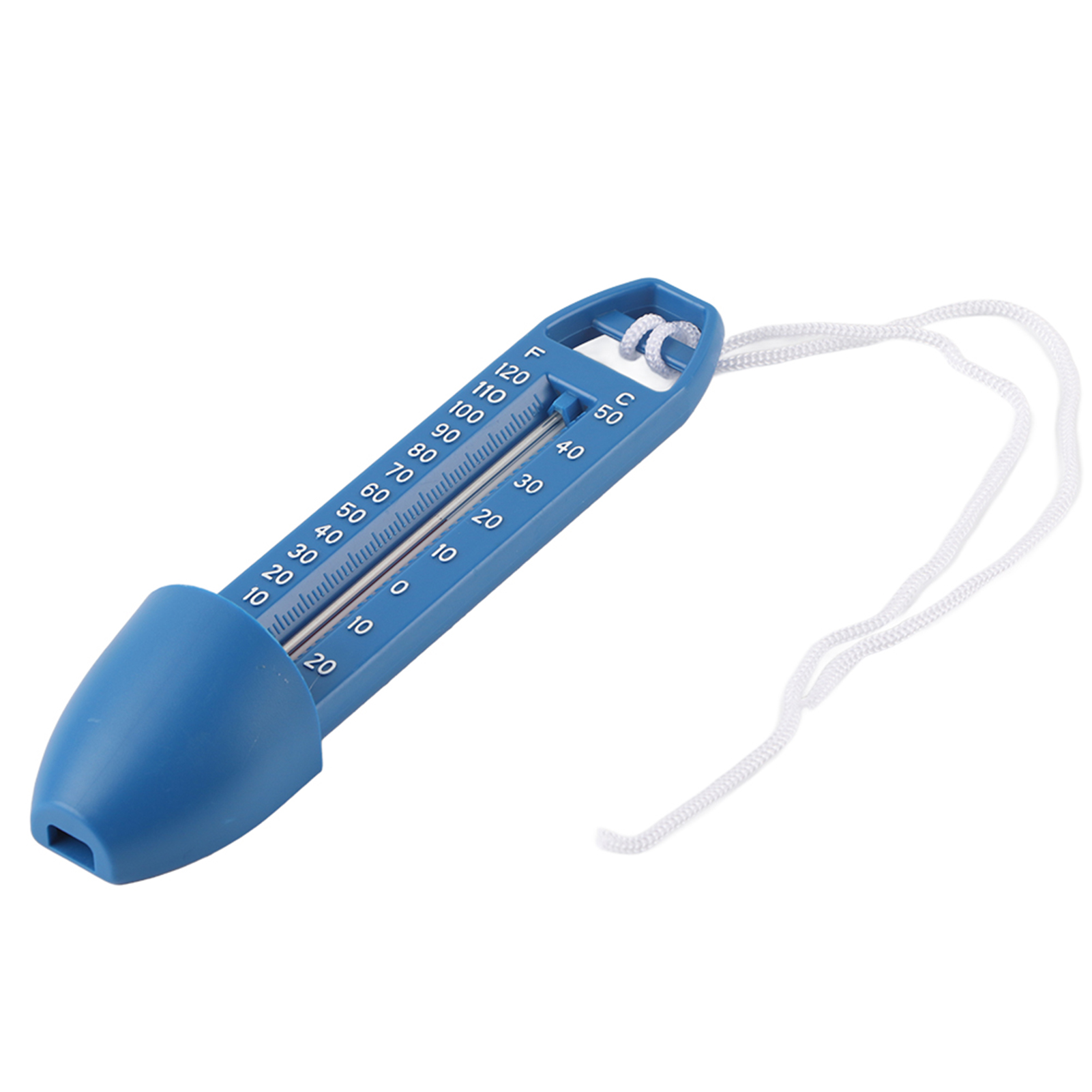 Schwimmendes Poolthermometer Mit Schnur, Für Schwimmbad, Whirlpool, Badewanne, Blaues Pp, 17 Cm, 1 Stück