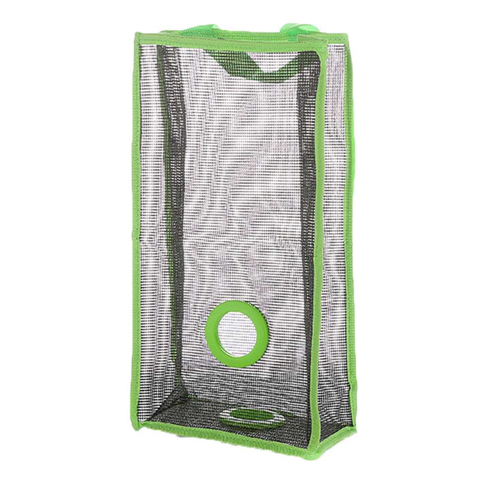 Wiederverwendbarer, Hängender Aufbewahrungsbeutel Aus Pvc-netzgewebe Mit Griff, Grün, 38 X 20 X 10,5 Cm, Für Obst, Gemüse, Knoblauch, Küchen- Und Badabfälle