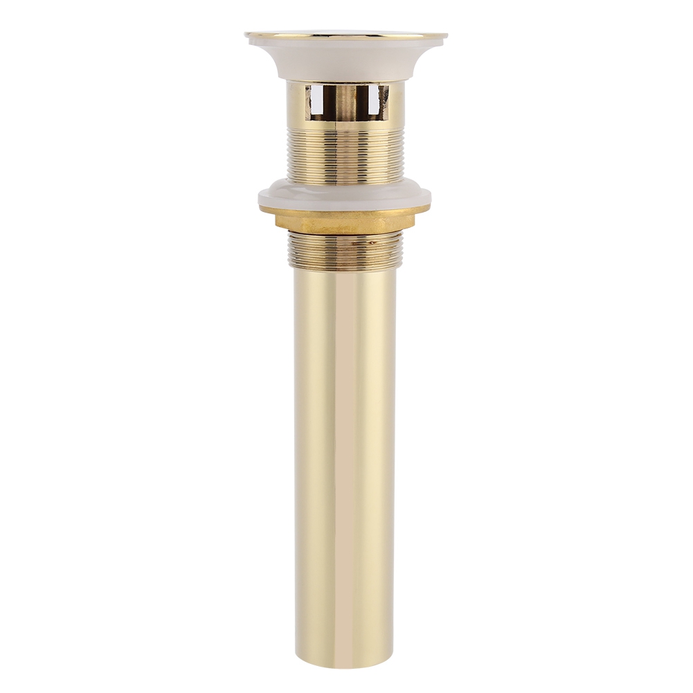 Messing-ablaufgarnitur Mit Federmechanismus G1-1/4" Und Überlauf Für Badezimmer (gold-zirkonium)