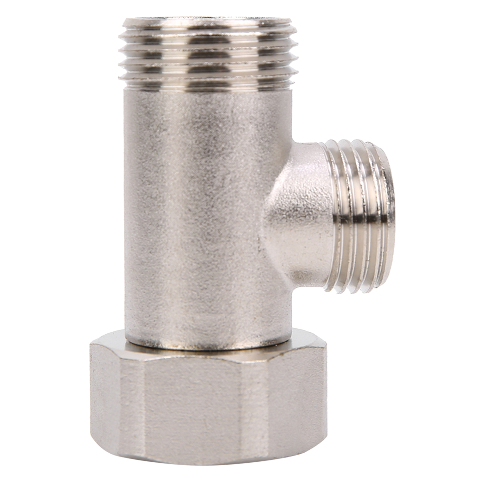 7/8"-messingadapter Mit T-stück Für Dusche Und Wc, 3-wege-verteilerventil, Vernickelte Messingarmatur, 5,6 X 3,9 Cm
