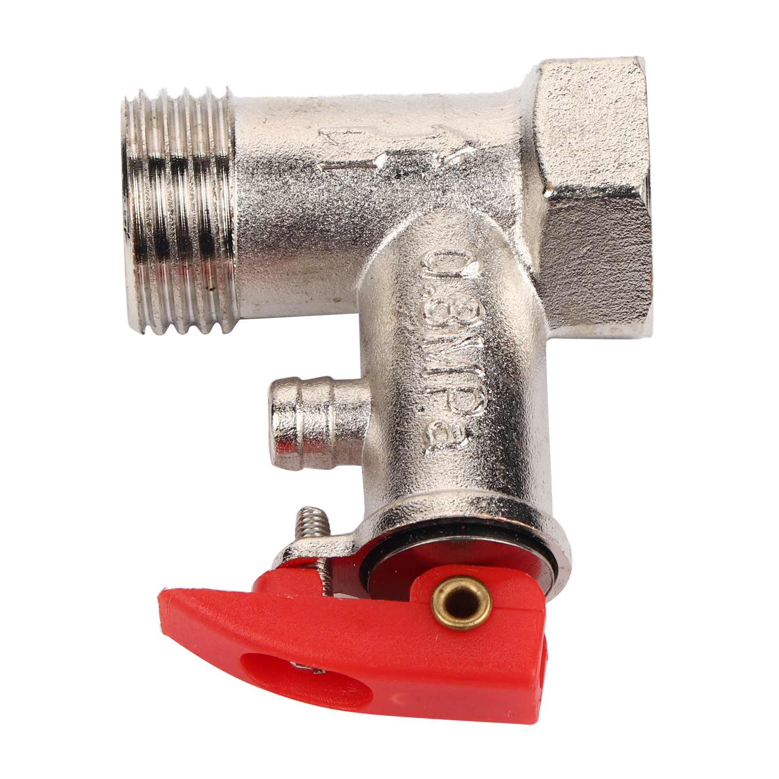 Robustes Sicherheitsventil Aus Messing, 0,8 Mpa, Für Elektrische Küchenwassererhitzer, Mit Rotem Griff, G1/2" (5,5 Cm)