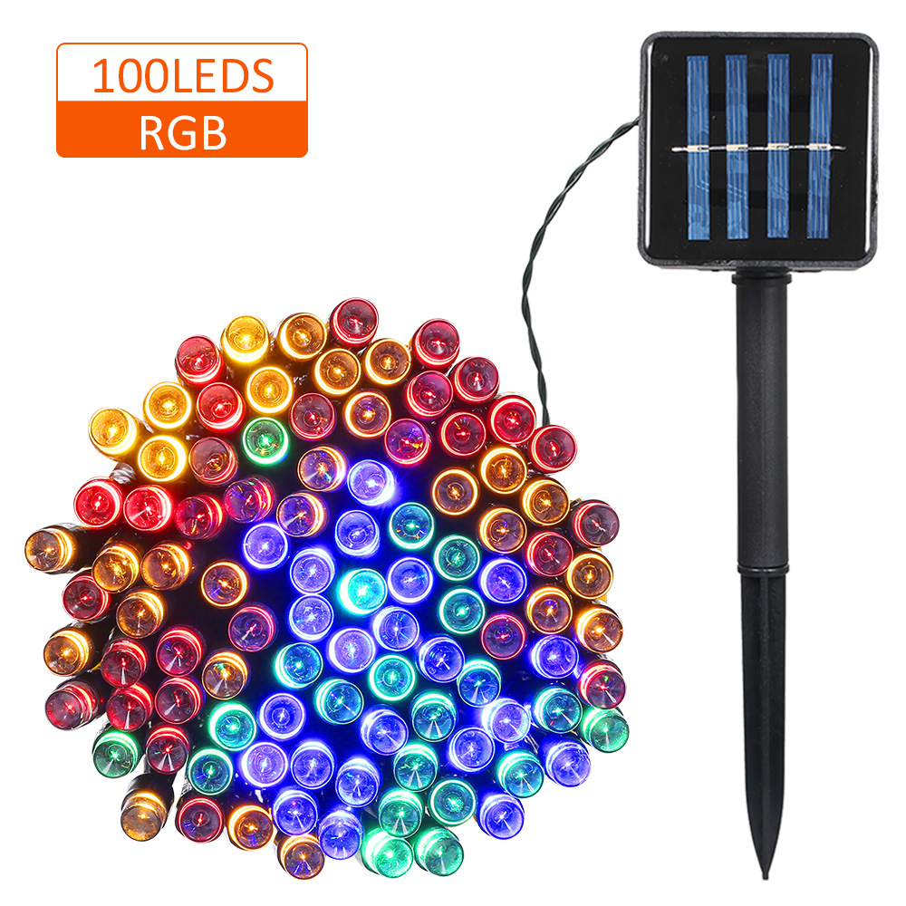 Tomshine Solar-lichterkette Mit 100/200 Leds, 2 Leuchtmodi, Ideal Für Weihnachtsfeiern, Wasserdicht (ip65), Dekorative Lichterkette Für Den Außenbereich, Z. B. Für Silvester, Wohnzimmer, Garten Und Te