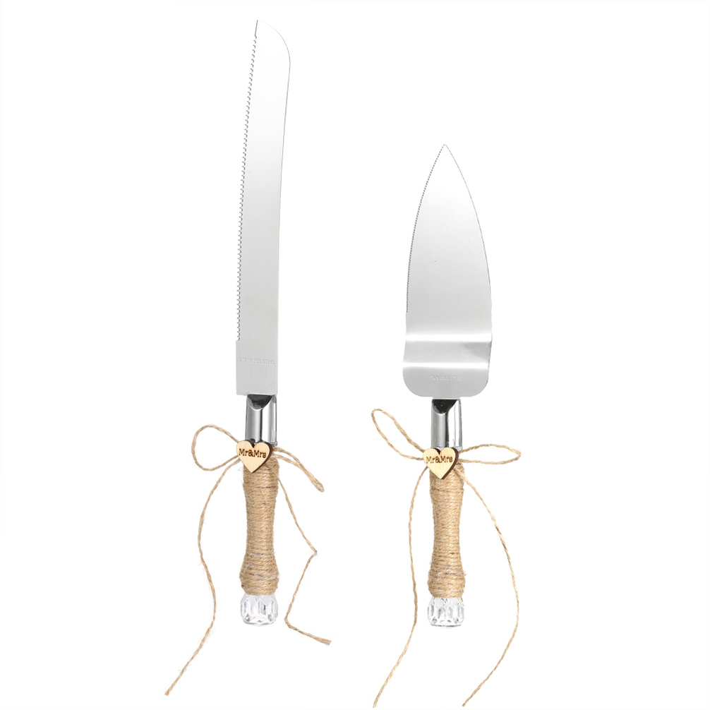 Hochzeitstortenmesser- Und -heber-set Aus Edelstahl Mit Griffen, Kristallband, Spitze, Im Landhausstil, Geschenkbox, Für Empfang Und Jubiläum