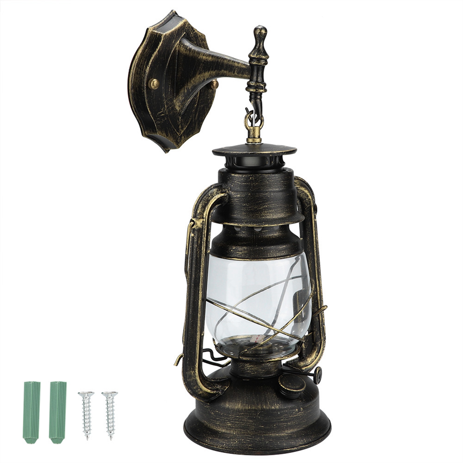 Retro-vintage-led-wandleuchte Aus Eisen Und Glas, 18 Cm Durchmesser, 28 Cm Höhe, 220 V, E27-fassung, Bronze, Zur Beleuchtung Und Dekoration Des Wohnzimmers. Das Set Beinhaltet 1 Leuchte, 1 Fuß, 1 Halt