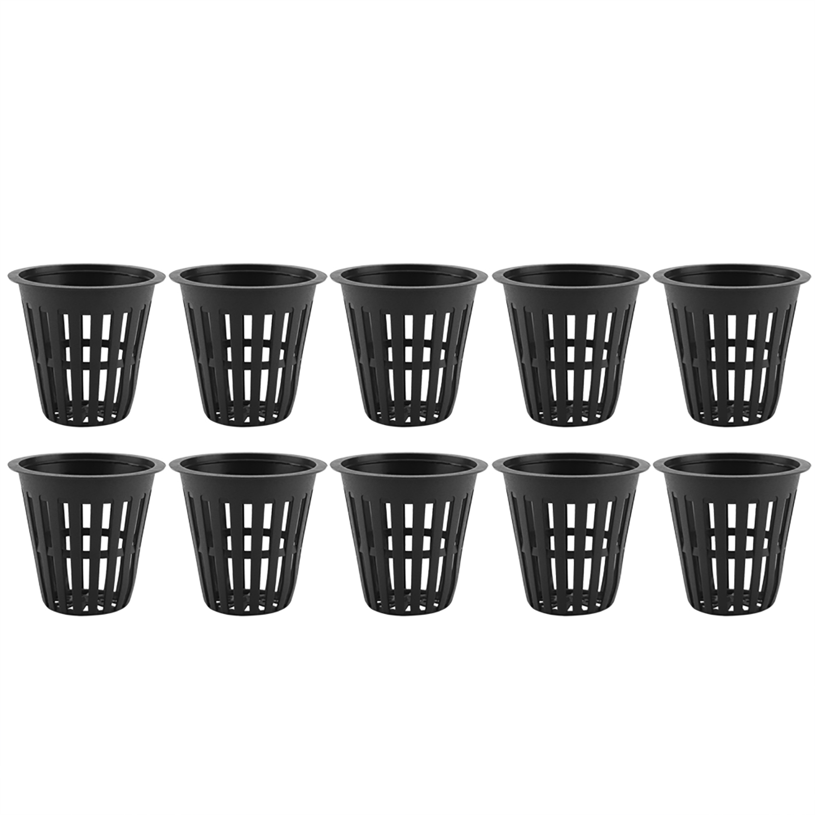 Set Mit 10 Robusten Und Sicheren Hydrokultur-körben Aus Kunststoff Für Garten, Balkon Und Pflanzenanbau (schwarz)