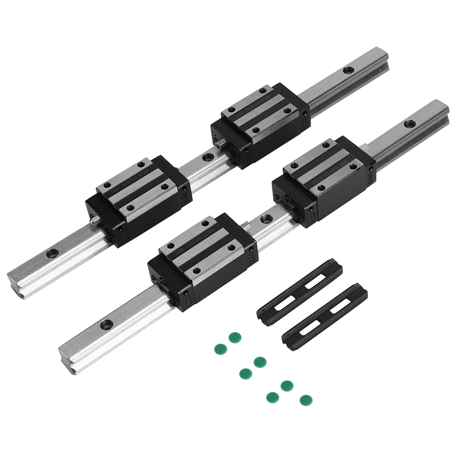 Satz Aus 2 Hg15 300 Mm Linearführungsschienen Aus Gusseisen Mit 4 Schwarzen Hgh15 Linearführungswagen