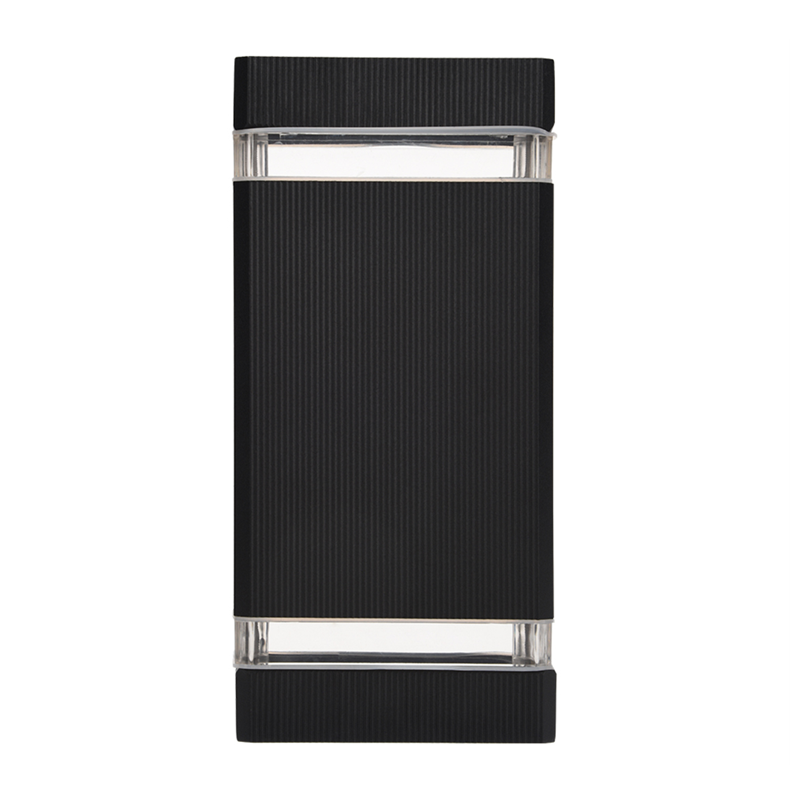 Doppelte Halo-wandleuchte, Nach Oben/unten Gerichtet, Für Den Innen- Und Außenbereich Geeignet, Ideal Für Schlaf- Und Wohnzimmer, Aluminium, Gehärtetes Glas, Schwarz, 2 Gu10 5w Led-leuchtmittel, 23,5