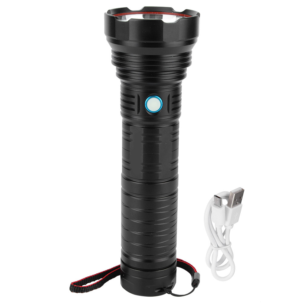 Helle Led-taschenlampe (4622 Lm) Aus Aluminiumlegierung, Wasserdicht, Usb-ladefunktion, Ideal Für Höhlenforschung Und Camping, Schwarz